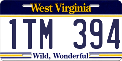 WV license plate 1TM394