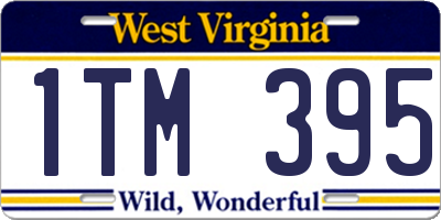 WV license plate 1TM395