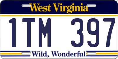 WV license plate 1TM397