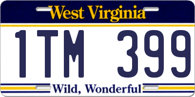WV license plate 1TM399