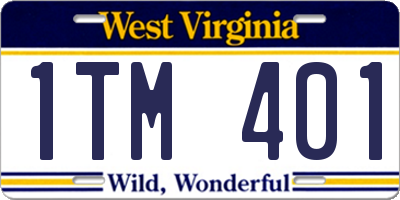 WV license plate 1TM401