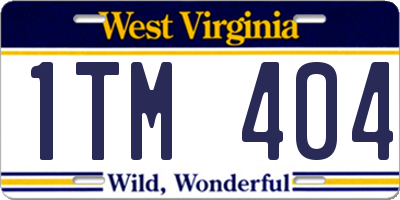 WV license plate 1TM404