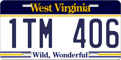 WV license plate 1TM406