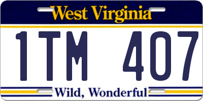 WV license plate 1TM407