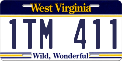 WV license plate 1TM411