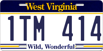 WV license plate 1TM414