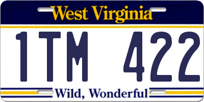 WV license plate 1TM422