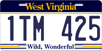 WV license plate 1TM425