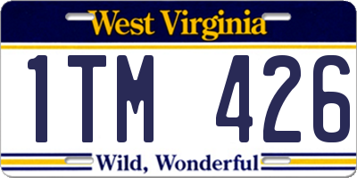 WV license plate 1TM426