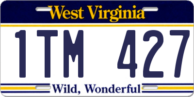 WV license plate 1TM427