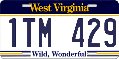 WV license plate 1TM429