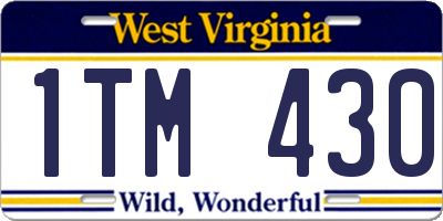 WV license plate 1TM430