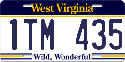 WV license plate 1TM435