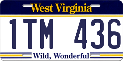 WV license plate 1TM436