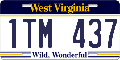 WV license plate 1TM437