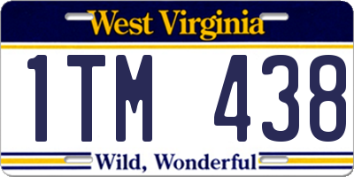 WV license plate 1TM438