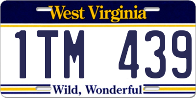 WV license plate 1TM439