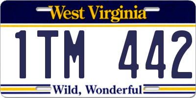 WV license plate 1TM442