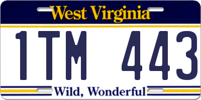 WV license plate 1TM443