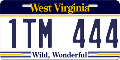 WV license plate 1TM444