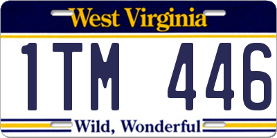 WV license plate 1TM446