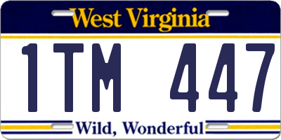 WV license plate 1TM447