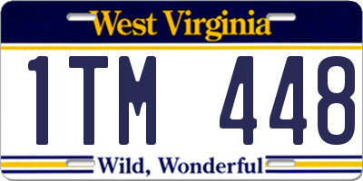 WV license plate 1TM448