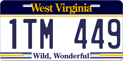 WV license plate 1TM449