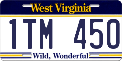 WV license plate 1TM450