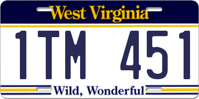 WV license plate 1TM451