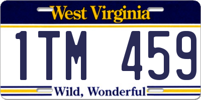 WV license plate 1TM459