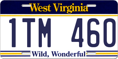 WV license plate 1TM460