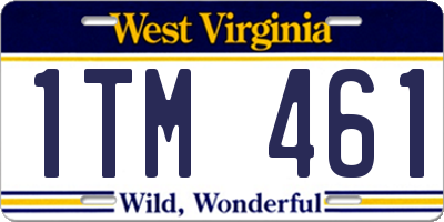 WV license plate 1TM461