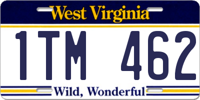 WV license plate 1TM462