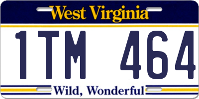 WV license plate 1TM464