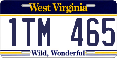 WV license plate 1TM465