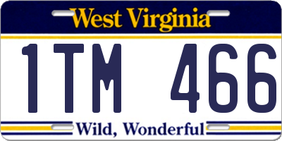 WV license plate 1TM466