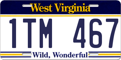 WV license plate 1TM467