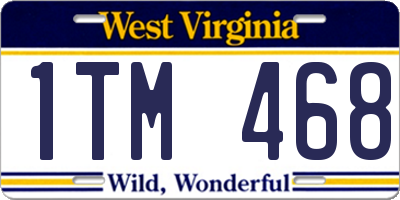 WV license plate 1TM468