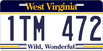 WV license plate 1TM472