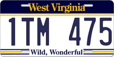 WV license plate 1TM475