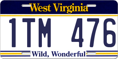 WV license plate 1TM476