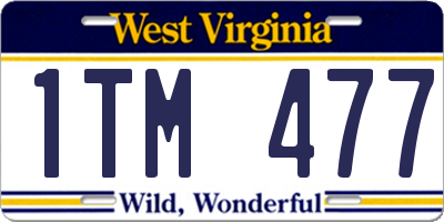 WV license plate 1TM477