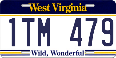 WV license plate 1TM479