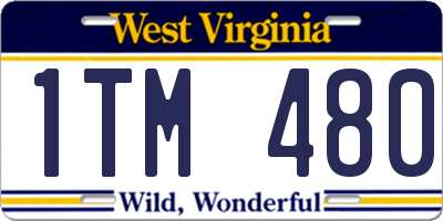 WV license plate 1TM480