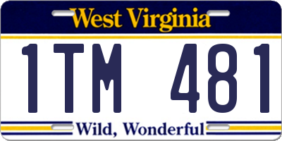 WV license plate 1TM481