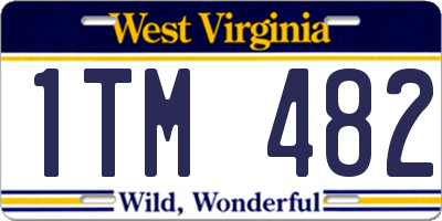 WV license plate 1TM482
