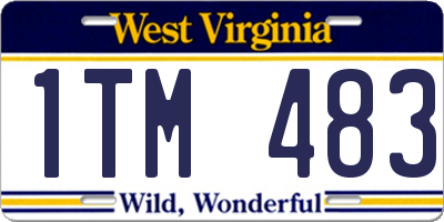 WV license plate 1TM483