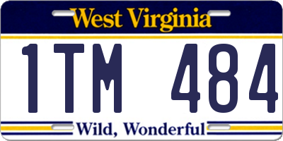 WV license plate 1TM484
