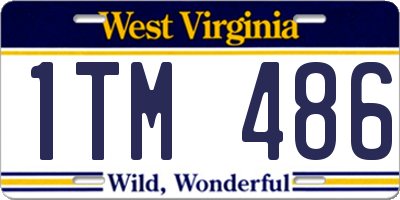 WV license plate 1TM486